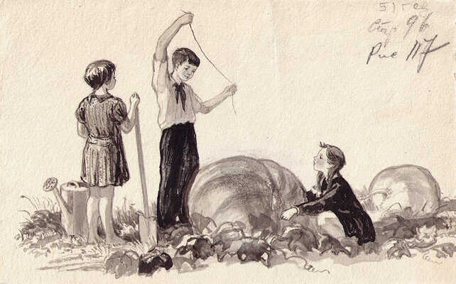 Билль Александра Феликсовна. Иллюстрация для детского календаря «Круглый год» (1951)